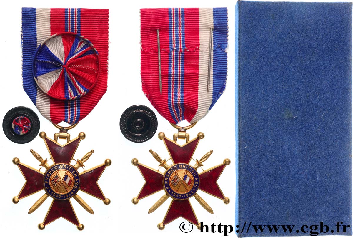 FUNFTE FRANZOSISCHE REPUBLIK Médaille, Croi d’honneur du mérite franco-britannique fVZ