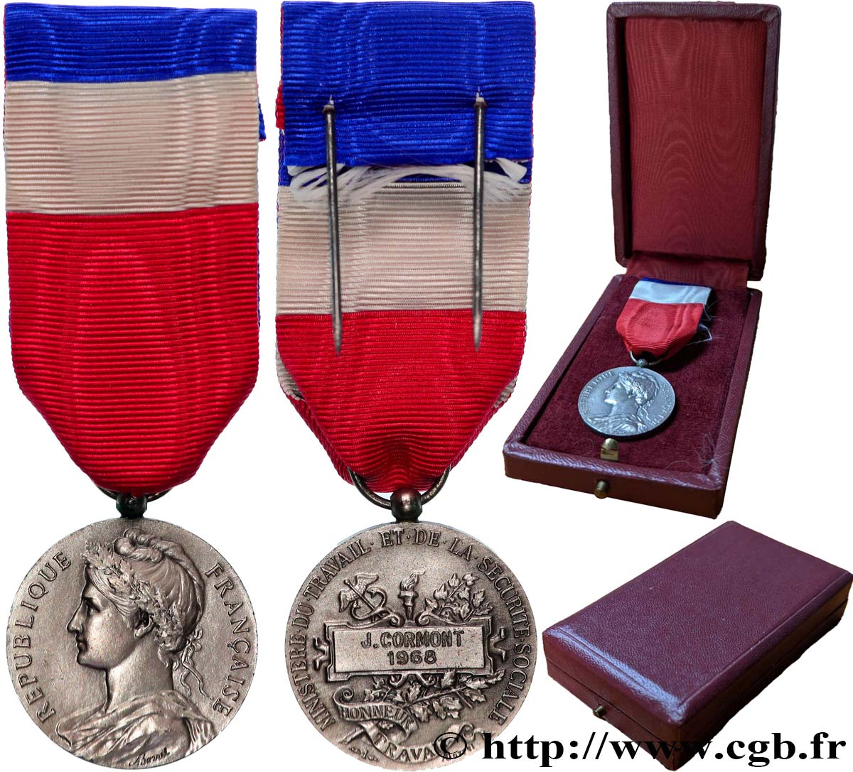 IV REPUBLIC Médaille d’honneur du travail, Ministère du travail et de la sécurité sociale AU