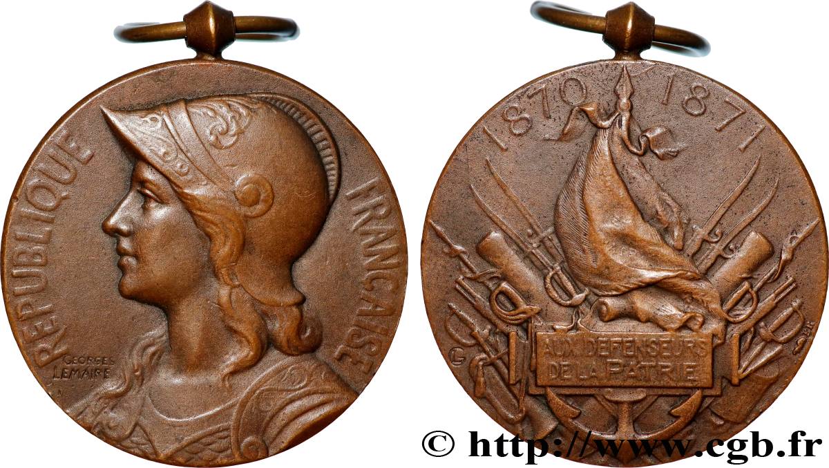 GUERRE DE 1870-1871 Médaille, Aux défenseurs de la Patrie XF