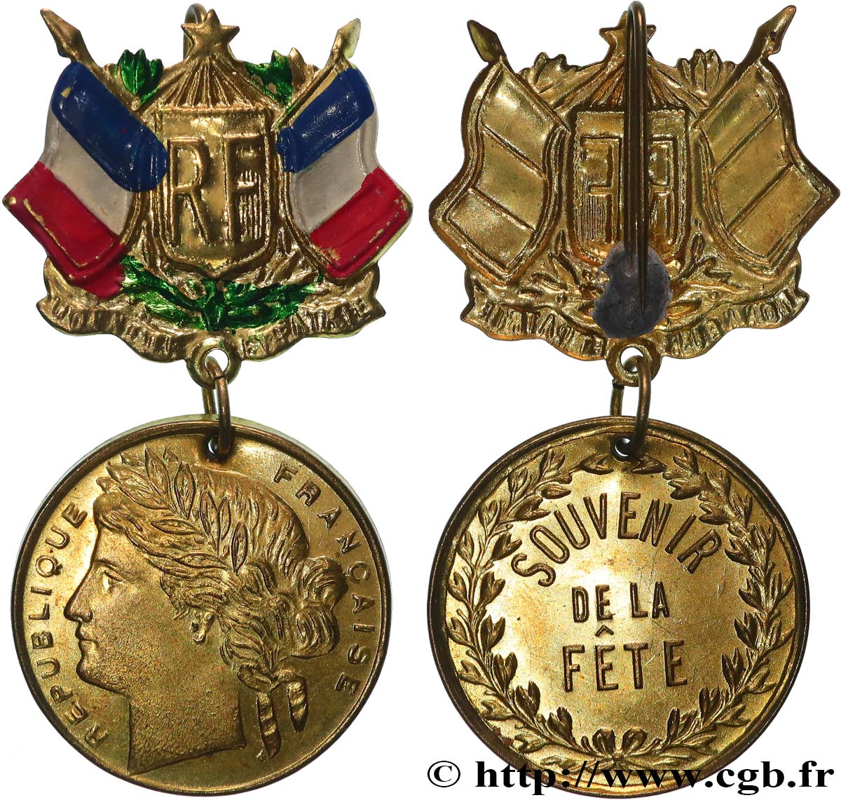 TROISIÈME RÉPUBLIQUE Médaille, Fête nationale AU