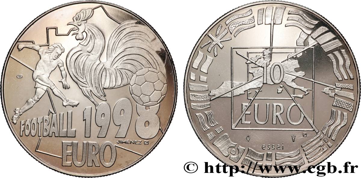 QUINTA REPUBLICA FRANCESA Médaille, Euro, Football EBC