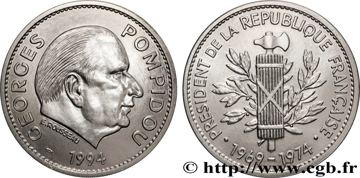 FUNFTE FRANZOSISCHE REPUBLIK Médaille, Georges Pompidou, président de la République VZ