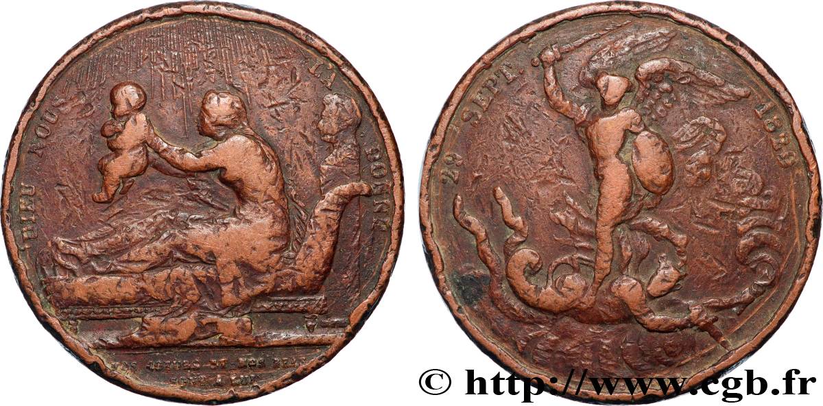 HENRI V COMTE DE CHAMBORD Médaille, Naissance de Henri, duc de Bordeaux, futur comte de Chambord B