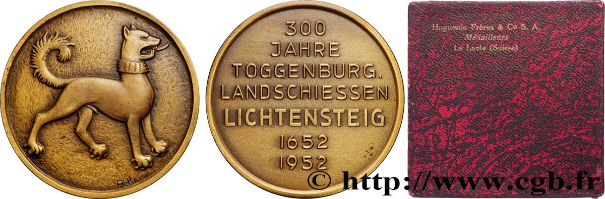 SWITZERLAND - CONFEDERATION OF HELVETIA Médaille, Tricentenaire du tir du Toggenburg AU