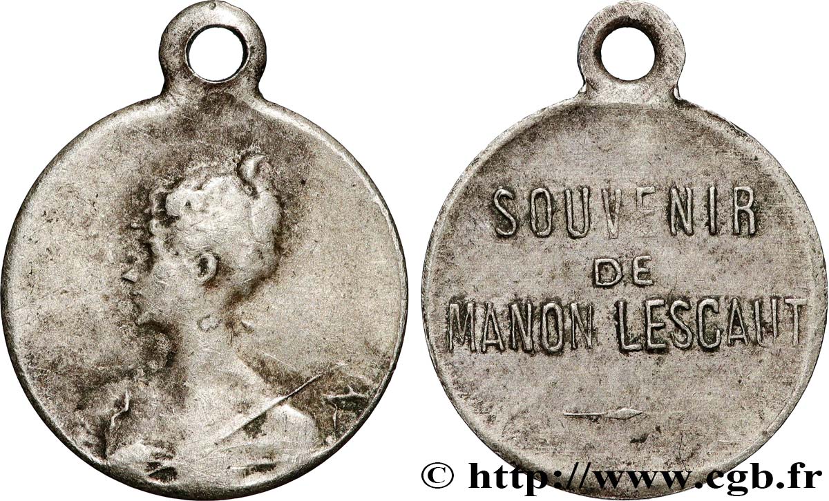 LITERATURE : WRITERS - POETS Médaille, Souvenir de Manon Lescaut XF