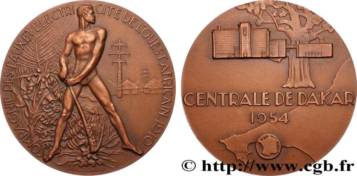 SENEGAL Médaille, Centrale de Dakar, Compagnie des eaux et électricité de l’Ouest africain AU