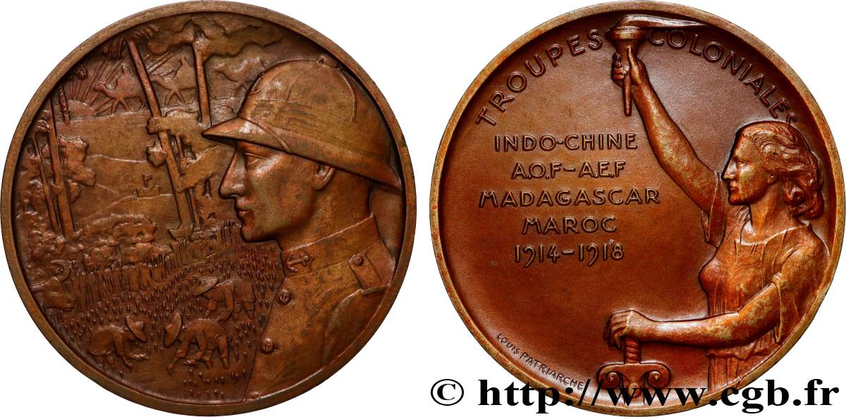 III REPUBLIC Médaille, Troupes coloniales AU