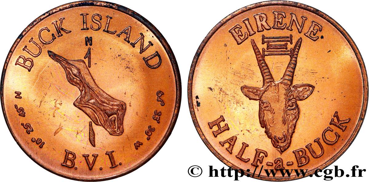 BRITISH VIRGIN ISLANDS Médaille, 1/2 buck AU