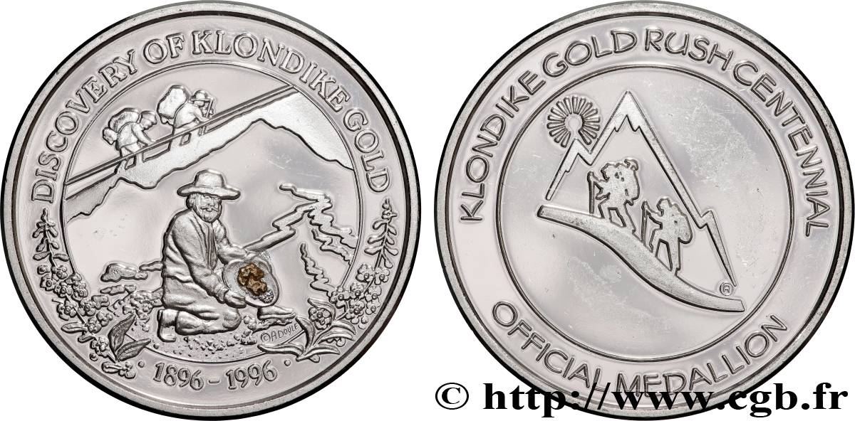 ÉTATS-UNIS D AMÉRIQUE Médaille, Centenaire de la ruée vers l’or du Klondike, N°1810 SPL