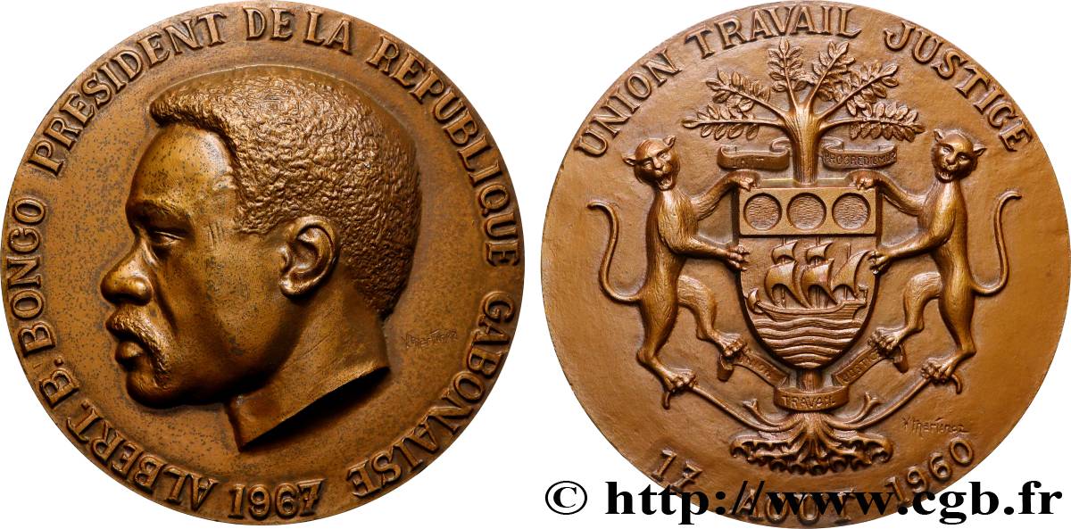 GABON - REPUBLIC - ALBERT BERNARD BONGO Médaille, Albert Bernard Bongo AU/AU