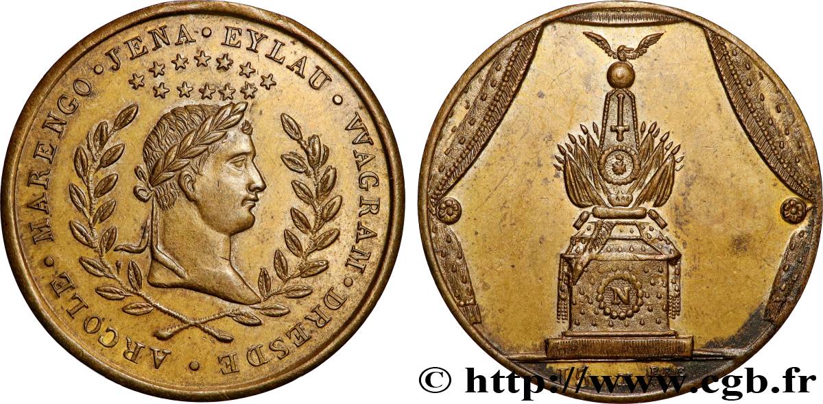 NAPOLEON S EMPIRE Médaille, Souvenir napoléonien, Catafalque XF