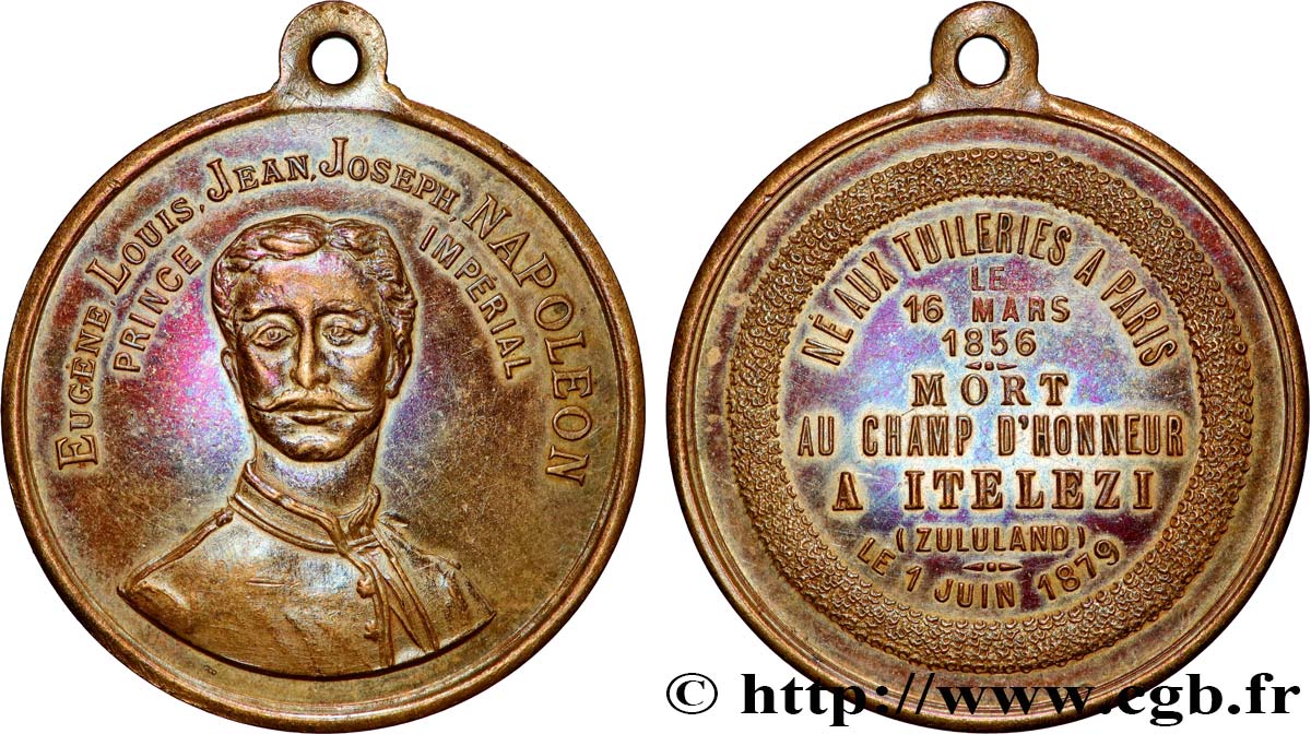 TERZA REPUBBLICA FRANCESE Médaille, Eugène Louis Jean Joseph Napoléon mort au champ d’honneur BB