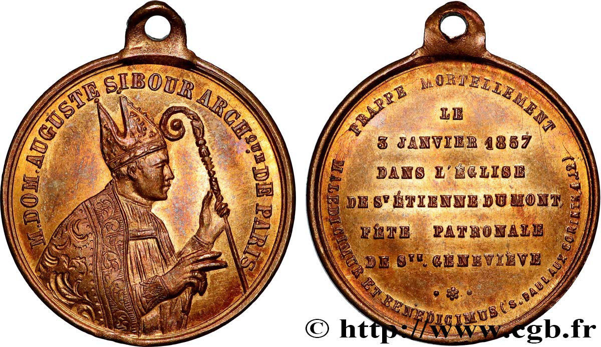 SECOND EMPIRE Médaille, L’archevêque Sibour AU