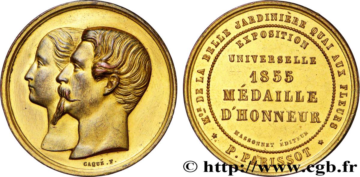 SECOND EMPIRE Médaille, Exposition universelle, la belle jardinière AU