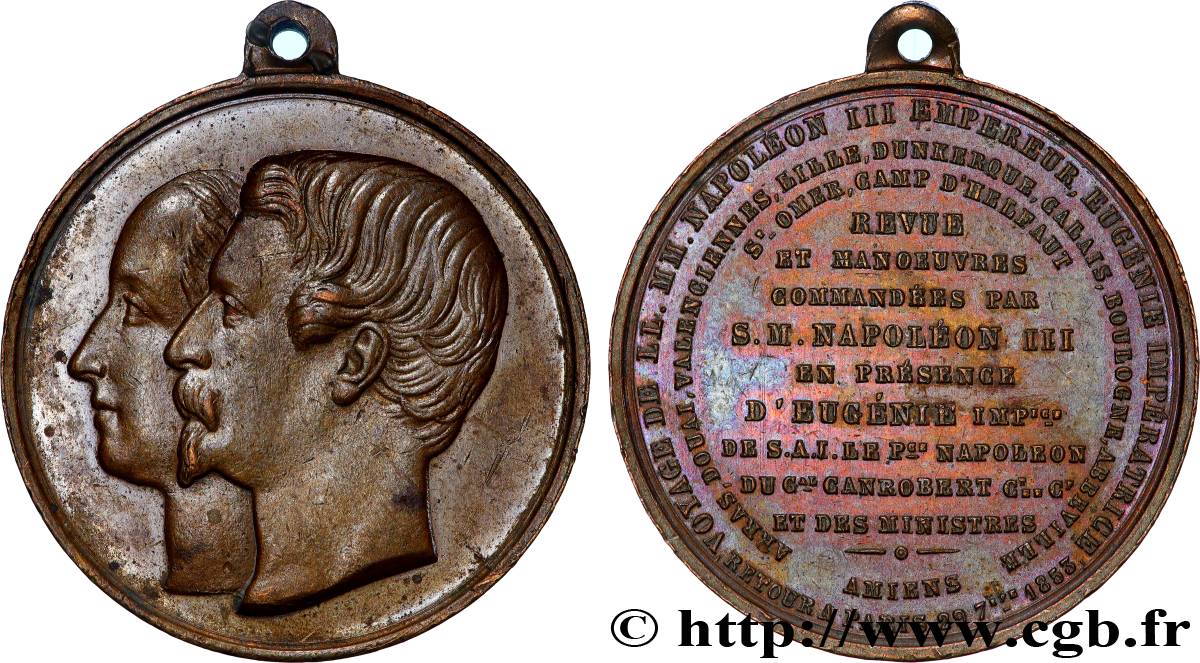SECOND EMPIRE Médaille, Voyage de Napoléon II et d’Eugènie AU