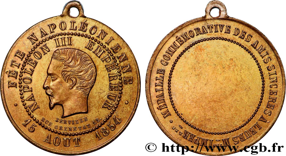 SECONDO IMPERO FRANCESE Médaille, Fête napoléonienne BB