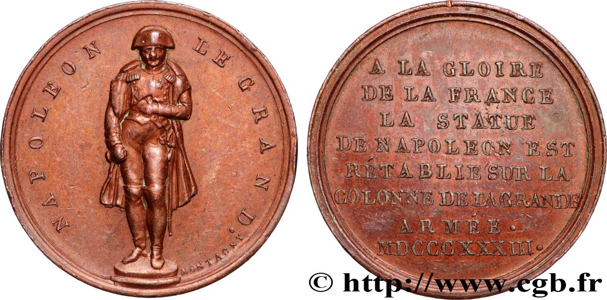 LOUIS-PHILIPPE I Médaille, Statue de Napoléon rétablie sur Colonne Vendôme XF