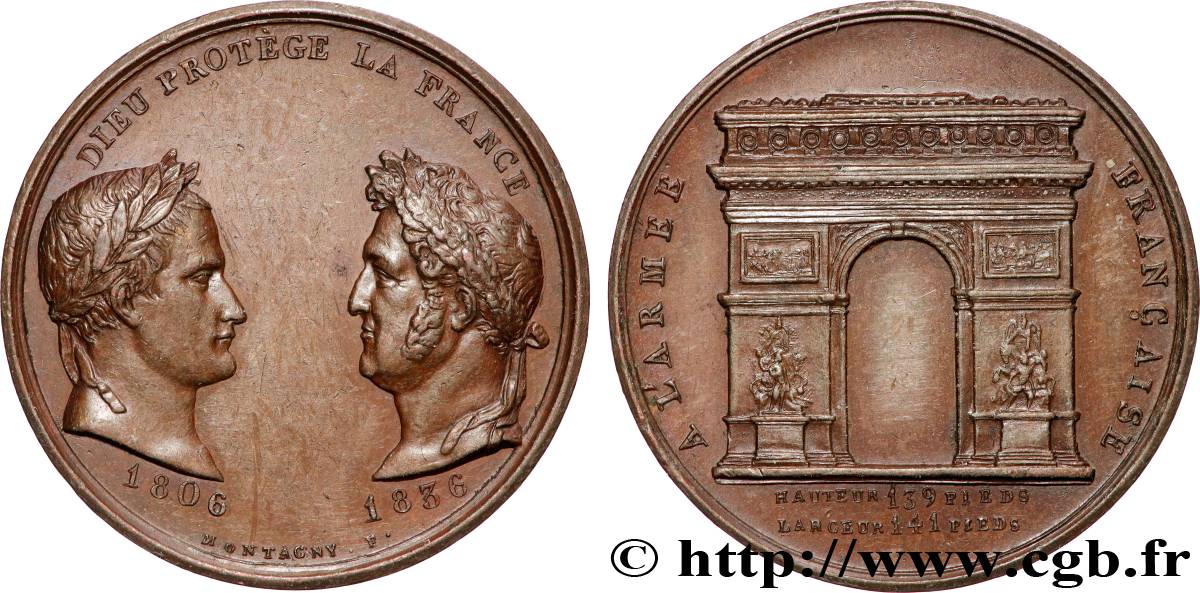 LOUIS-PHILIPPE I Médaille, Inauguration de l’Arc de Triomphe AU