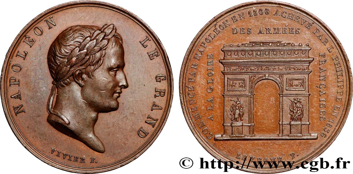 LOUIS-PHILIPPE I Médaille, Inauguration de l’Arc de Triomphe AU