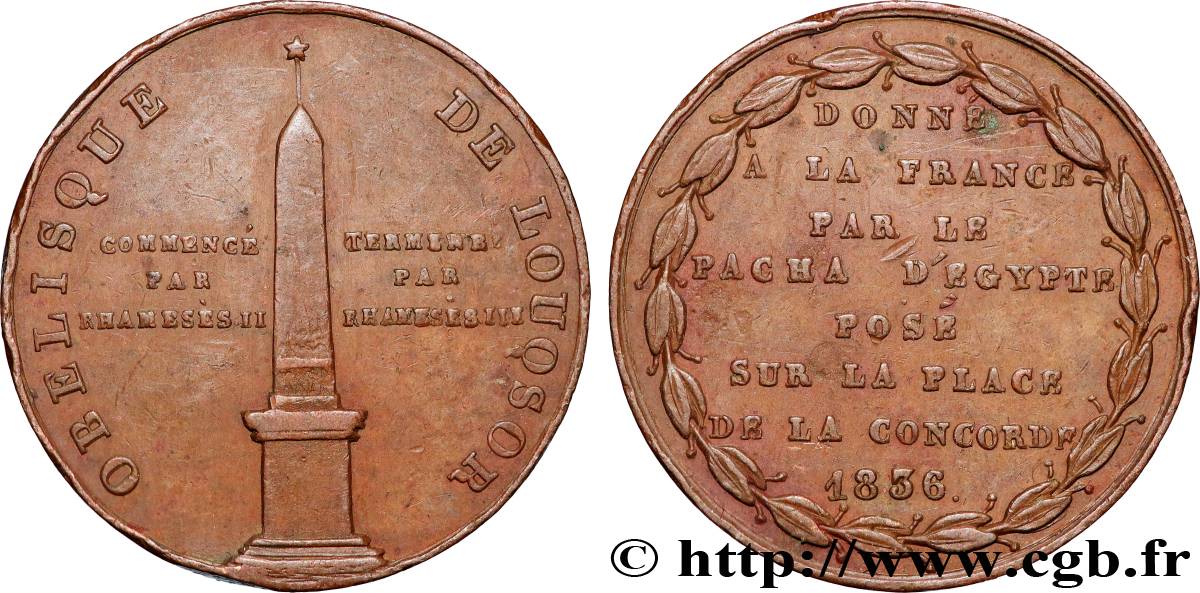 LUIGI FILIPPO I Médaille, Pose de l’Obélisque de Louqsor BB