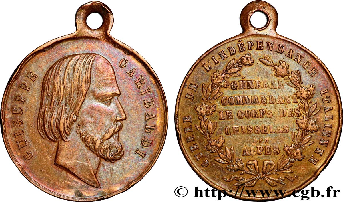 SECOND EMPIRE Médaille, Guiseppe Garibaldi, Général comandant XF