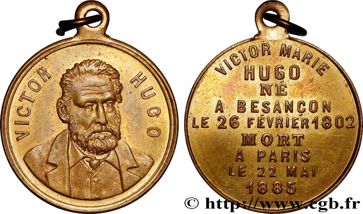 TERZA REPUBBLICA FRANCESE Médaille, Victor Hugo q.SPL