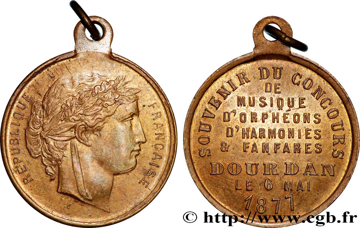 TROISIÈME RÉPUBLIQUE Médaille, Souvenir du concours de musique TTB