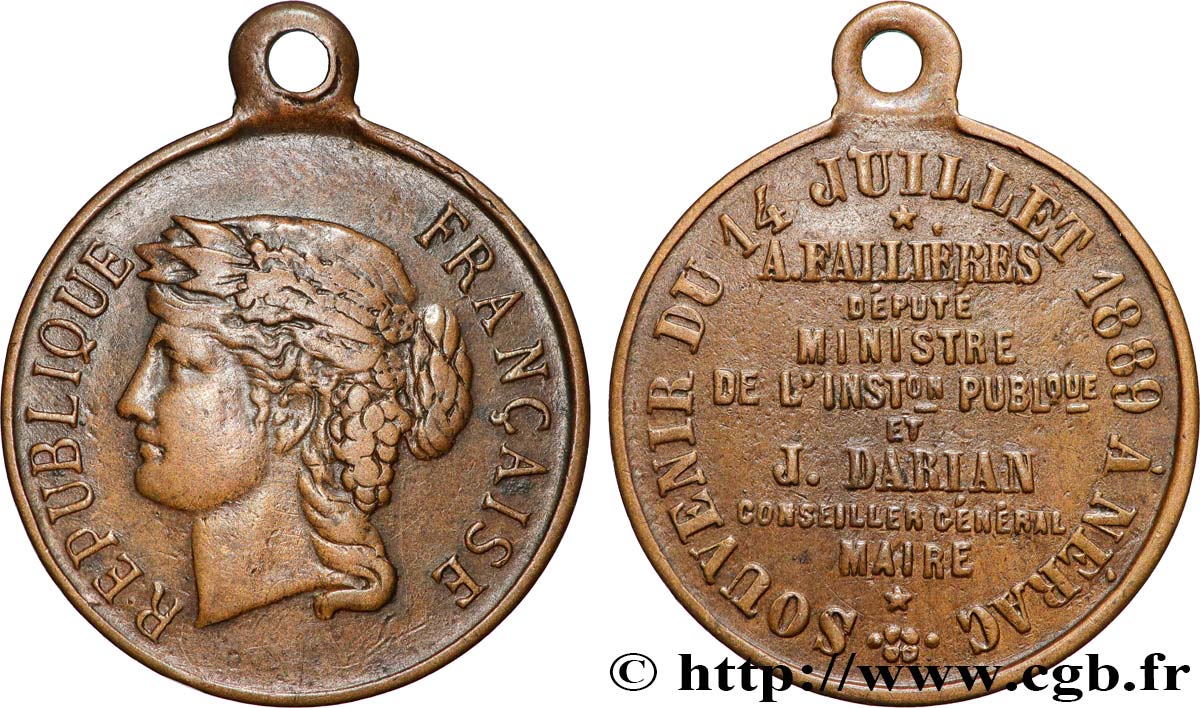 III REPUBLIC Médaille, Souvenir du centenaire XF