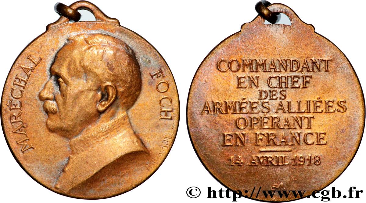 III REPUBLIC Médaille, Maréchal Foch XF