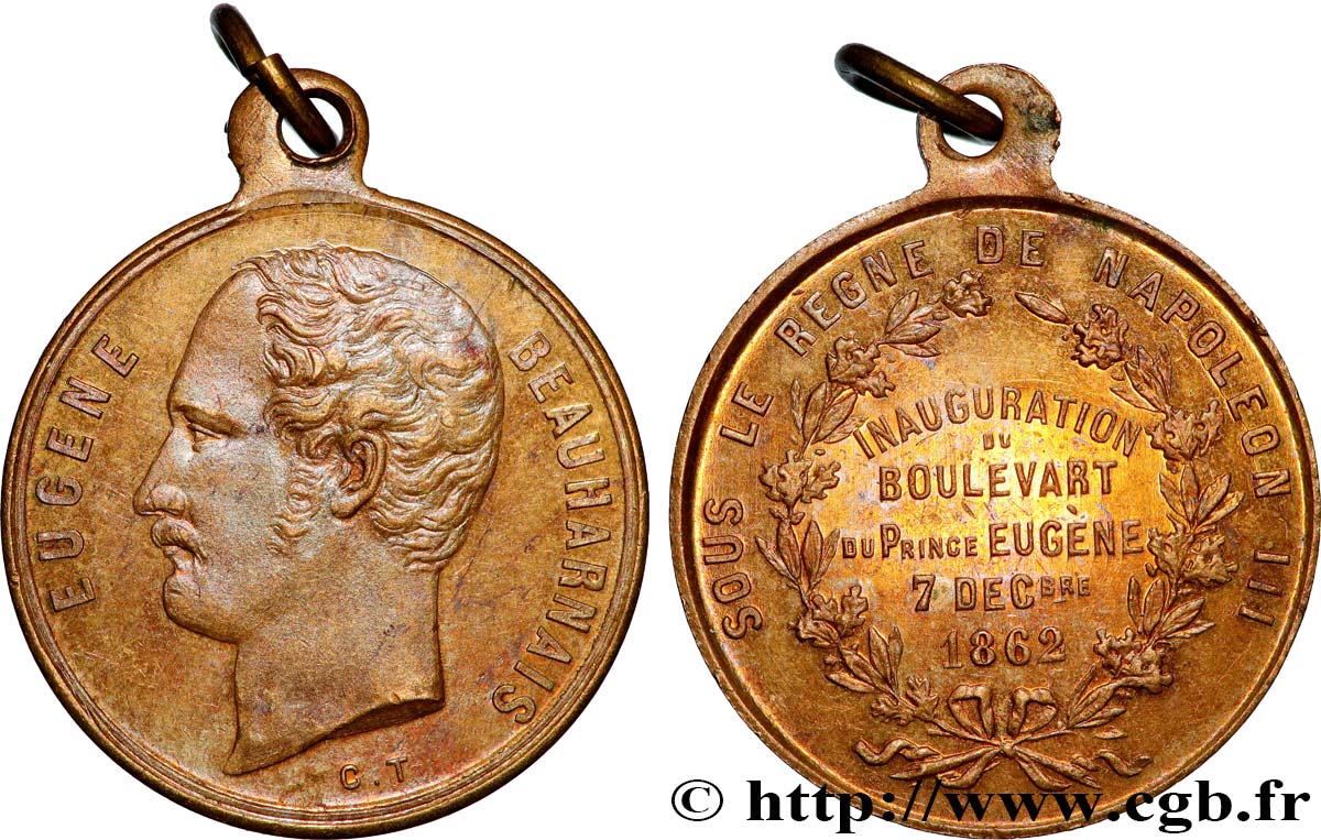 SECOND EMPIRE Médaille, Eugène Beauharnais TTB/TTB+