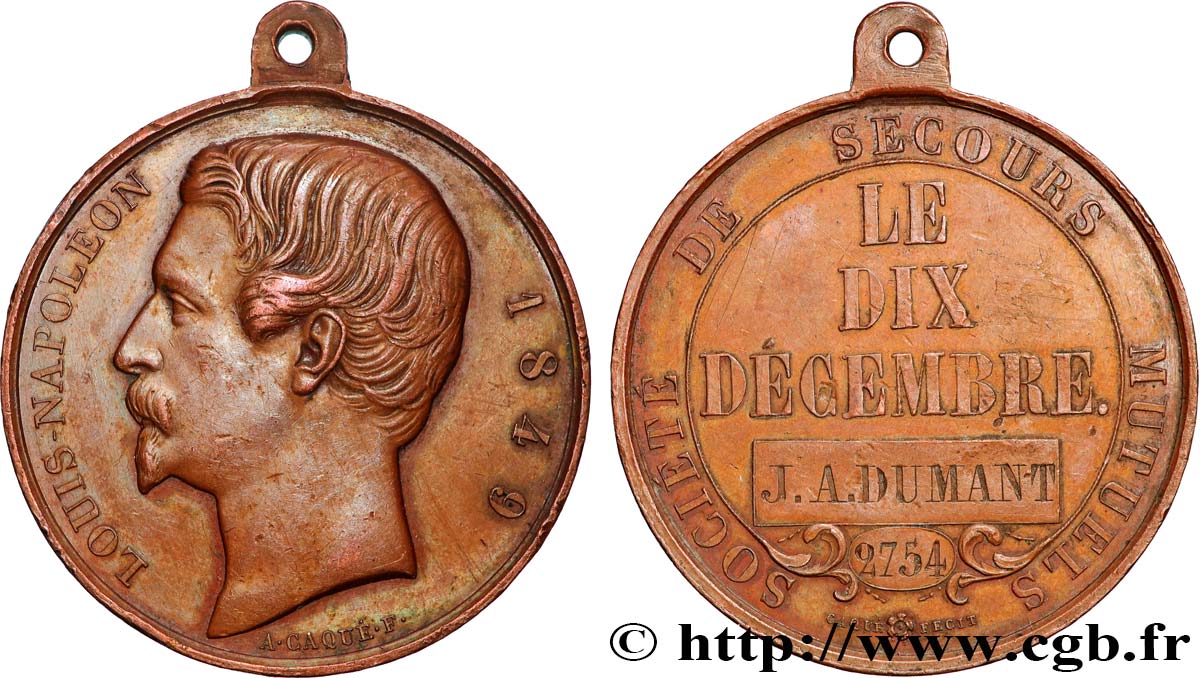 LES ASSURANCES Médaille, Le Dix Décembre SS