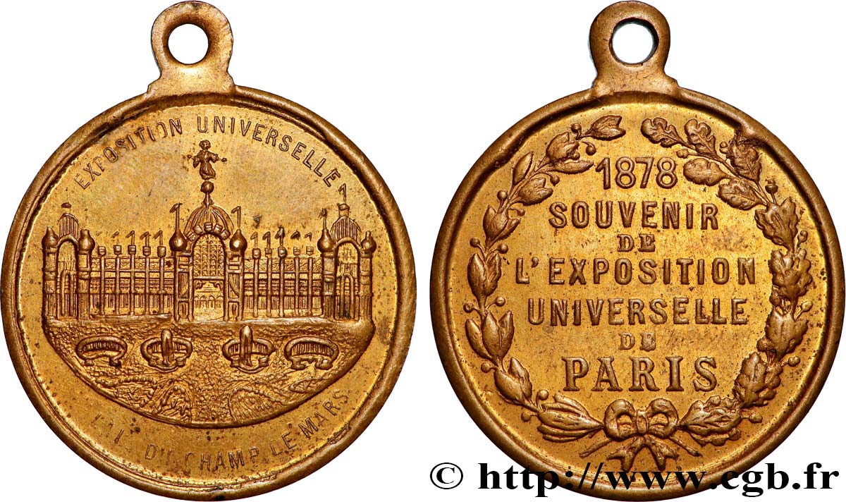 III REPUBLIC Médaillette, Exposition Universelle de 1877 XF