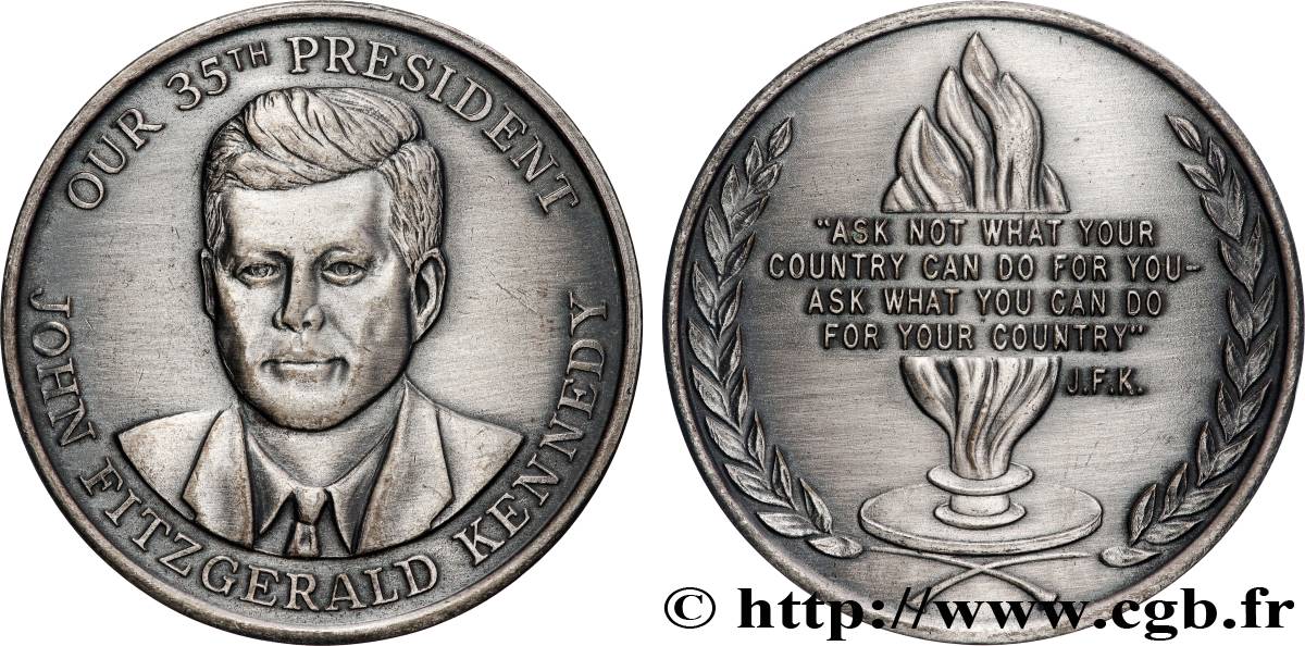 ÉTATS-UNIS D AMÉRIQUE Médaille, John Fitzgerald Kennedy AU