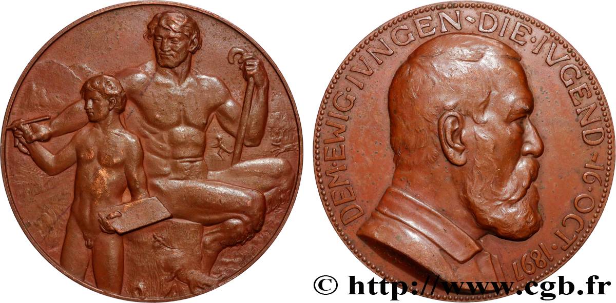 ARTISTS : ENGRAVORS, PAINTERS, SCULPTORS Médaille, Arnold Böcklin, 70e anniversaire AU