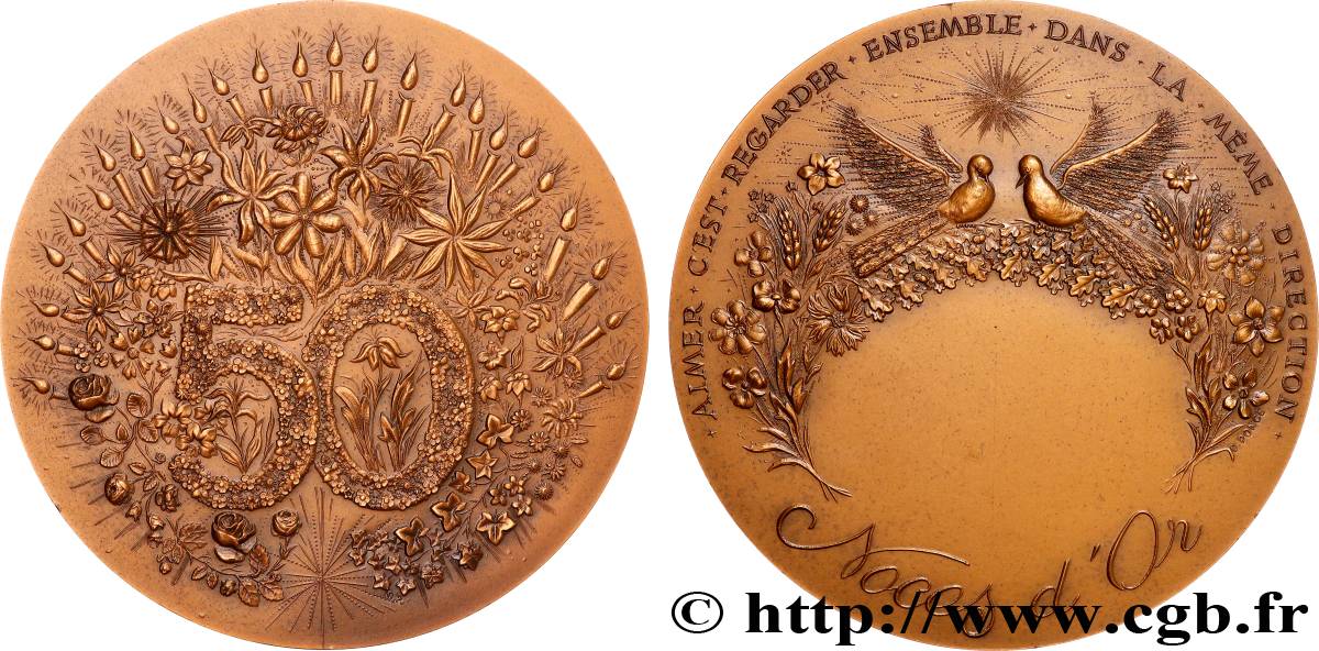 AMOUR ET MARIAGE Médaille, Noces d’or SUP