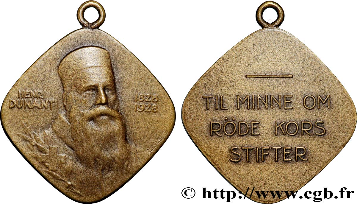 SWEDEN Médaille, Centenaire de la naissance d’Henry Dunant AU