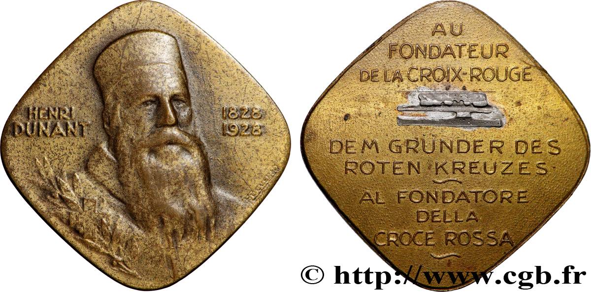 SWITZERLAND Médaille, Centenaire de la naissance d’Henry Dunant XF