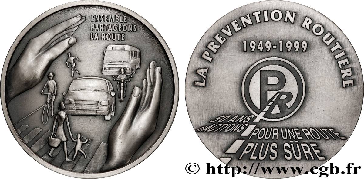 Ancienne Médaille Prévention Routière – Bronze – Vintage