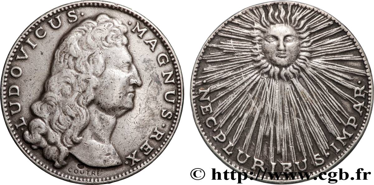 LOUIS XIV &nbsp;THE SUN KING&nbsp; Médaille, NEC PLURIBUS IMPAR, refrappe BB