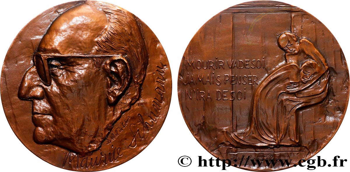 CINQUIÈME RÉPUBLIQUE Médaille, Maurice Schumann SUP