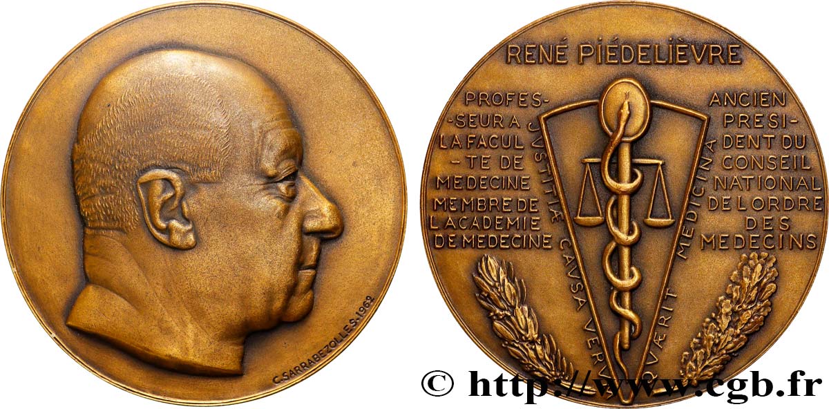 V REPUBLIC Médaille, René Piédelièvre AU