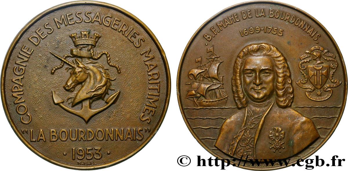 IV REPUBLIC Médaille, Compagnie des messageries maritimes, La Bourdonnais AU