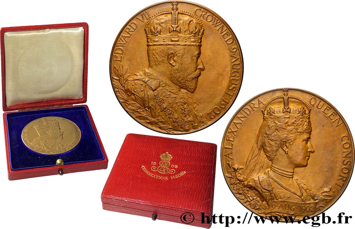 GREAT-BRITAIN - EDWARD VII Médaille, Couronnement d’Édouard VII et Alexandra AU