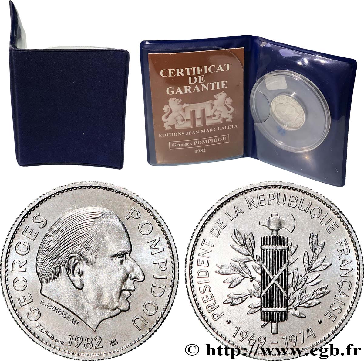 V REPUBLIC Médaille, Georges Pompidou, président de la République AU