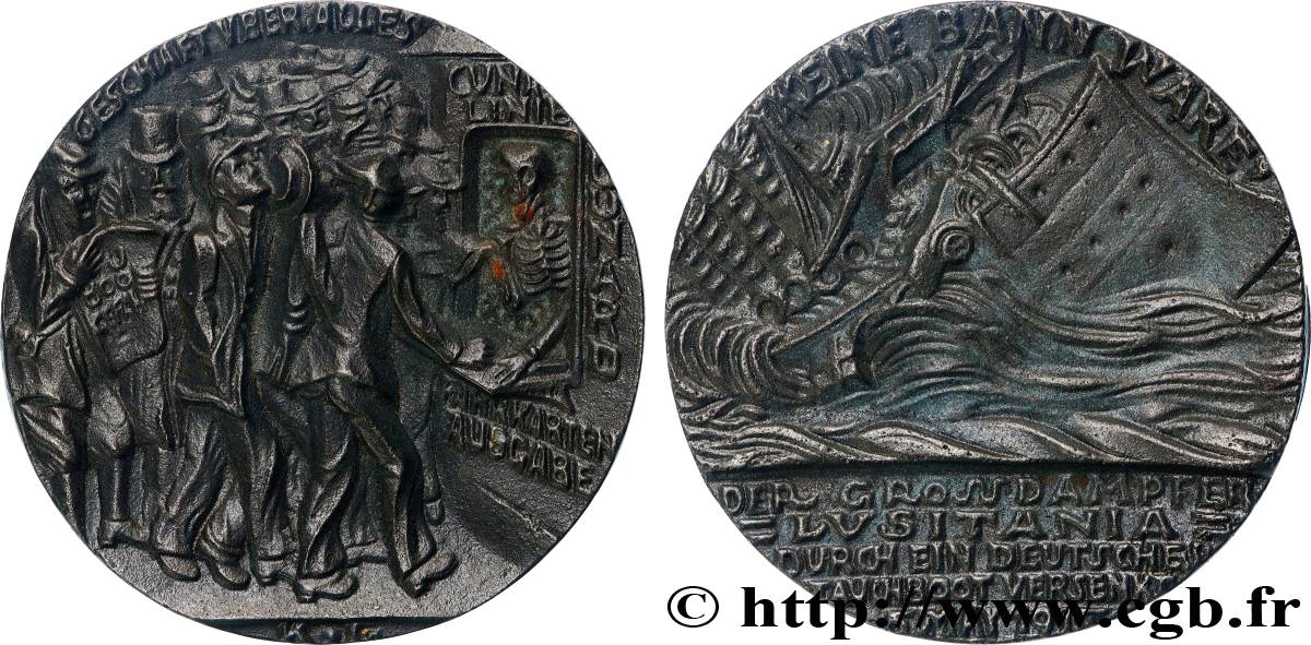TROISIÈME RÉPUBLIQUE Médaille, Torpillage du Lusitania SUP