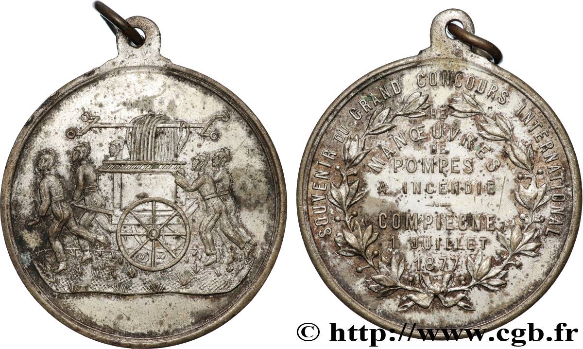 DRITTE FRANZOSISCHE REPUBLIK Médaille, Souvenir du grand concours de manoeuvres de pompes à incendie fSS