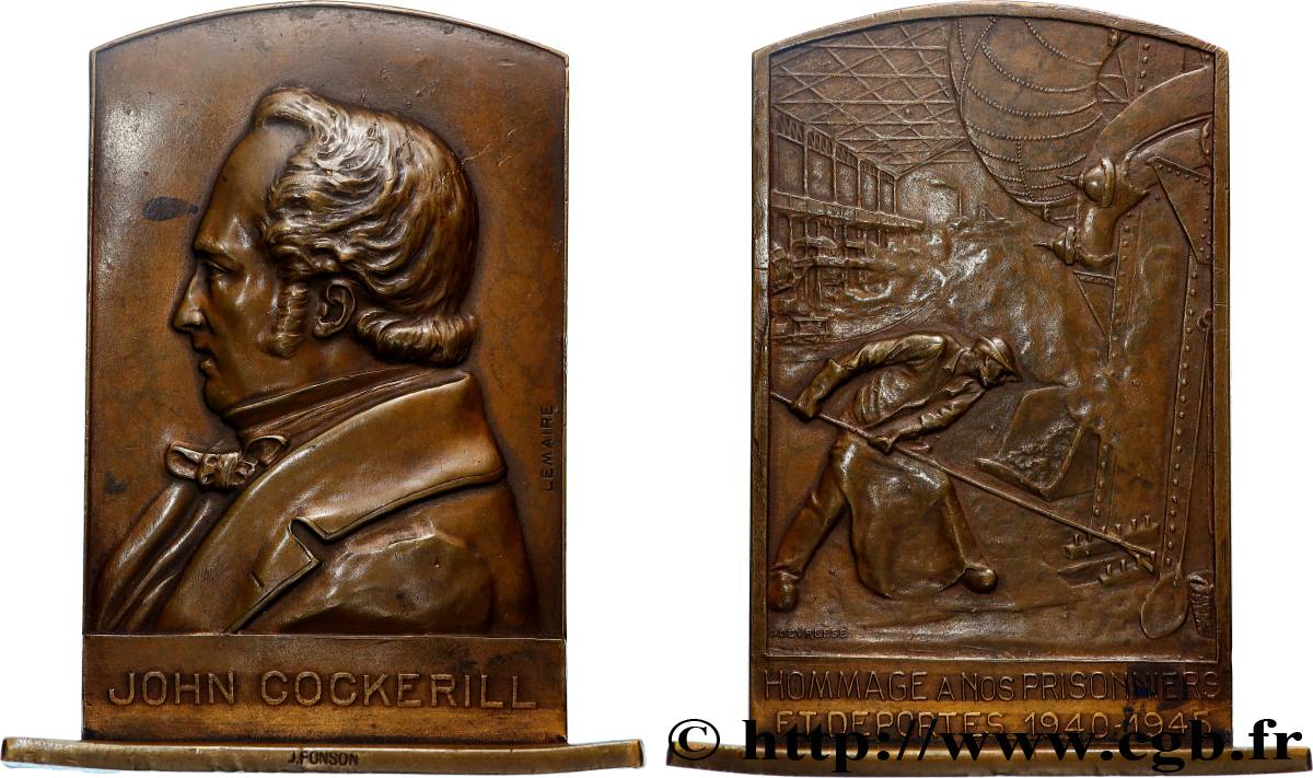 BELGIQUE - ROYAUME DE BELGIQUE - RÈGNE DE LÉOPOLD III Plaquette, John Cockerill XF