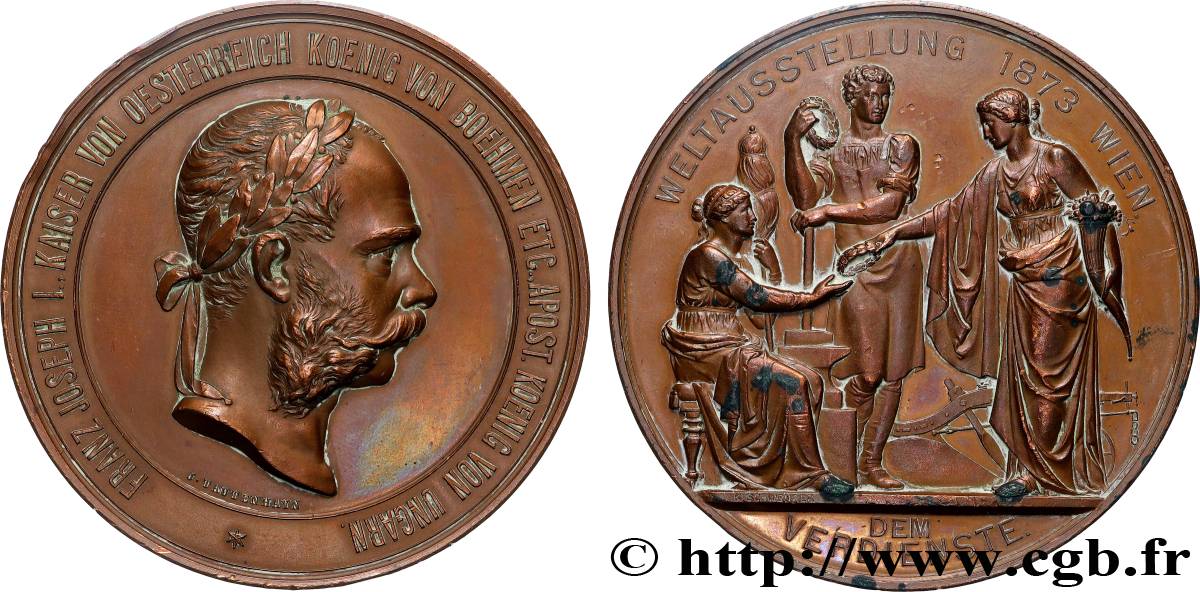 AUSTRIA - FRANZ-JOSEPH I Médaille, Exposition Universelle, Au mérite XF