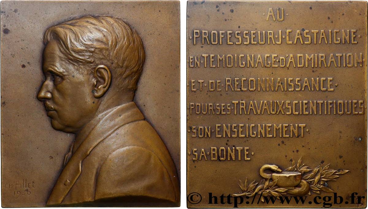 III REPUBLIC Plaquette, Professeur Joseph Castaigne AU