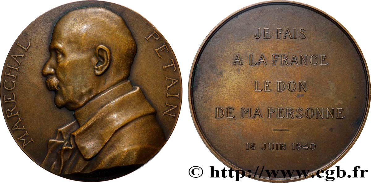 FRENCH STATE Médaille, Maréchal Pétain, Don de ma personne AU